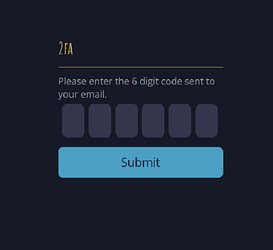 The 2FA page upon logging into mucklet